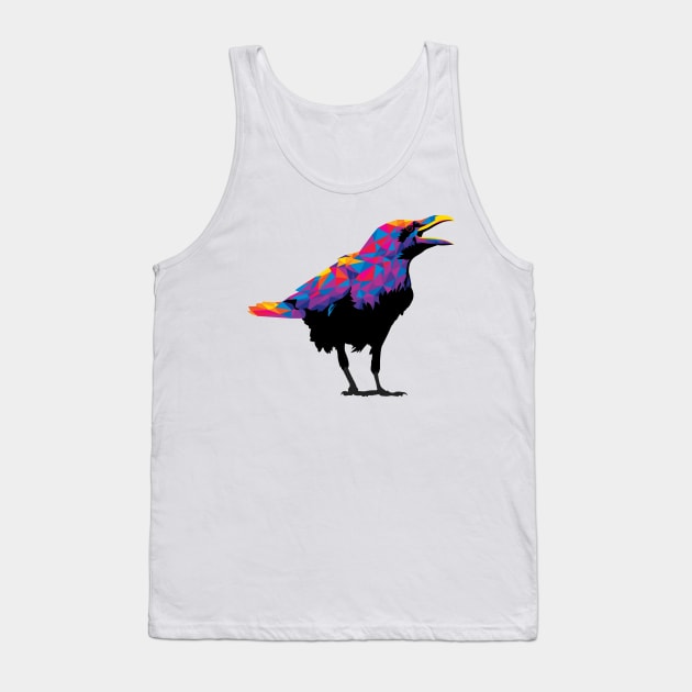 Rainbow Colorful Raven Tank Top by polliadesign